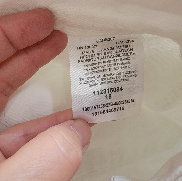 Wrangler White Distressed Jeans High Rise Crop Straight Sz 18 - Picture 7 of 7